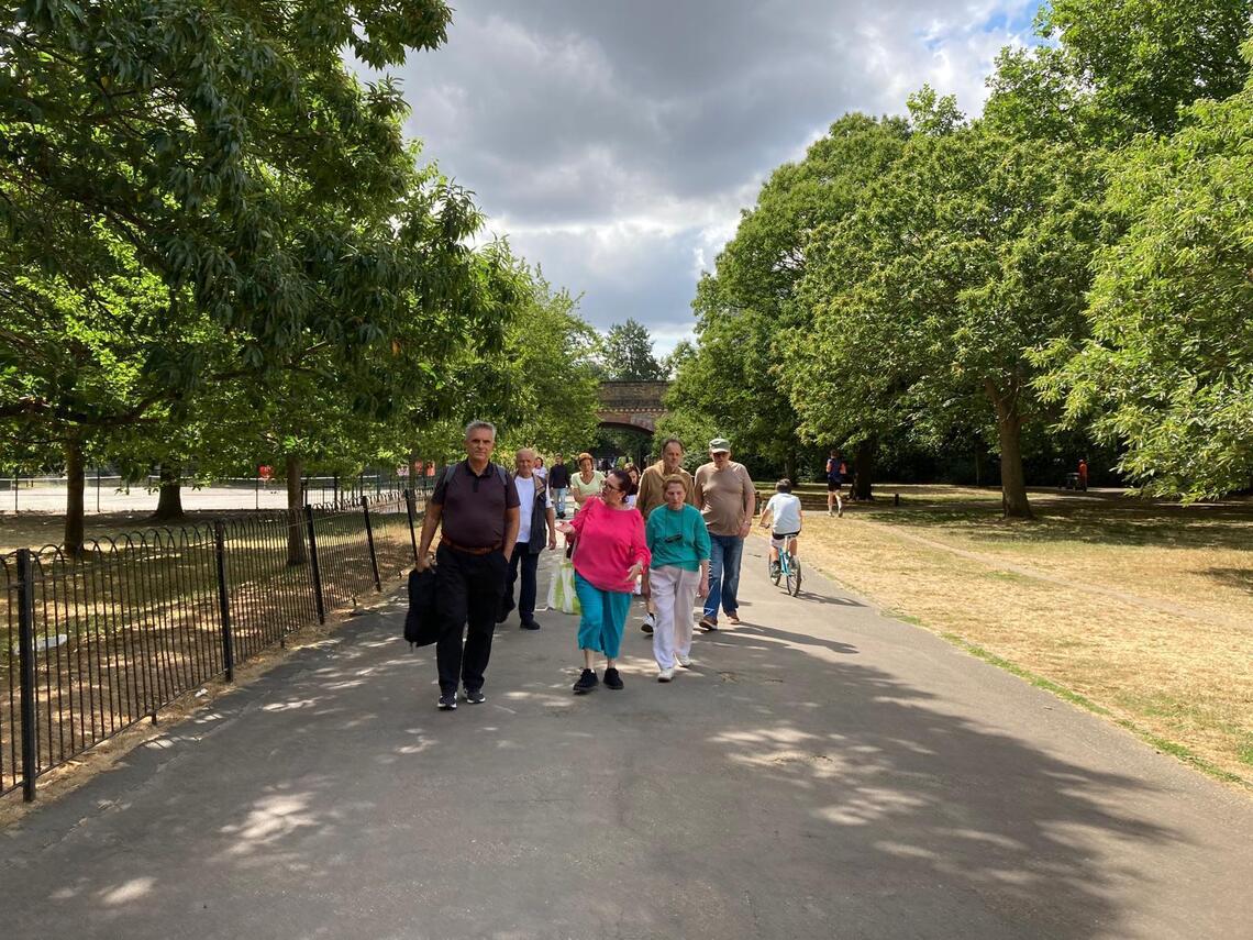 50+ Group walk in the park